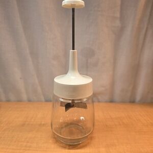 Vintage 1970s‎ Gemco Food Nut Chopper Stainless Steel Blades Glass Retro Kitchen